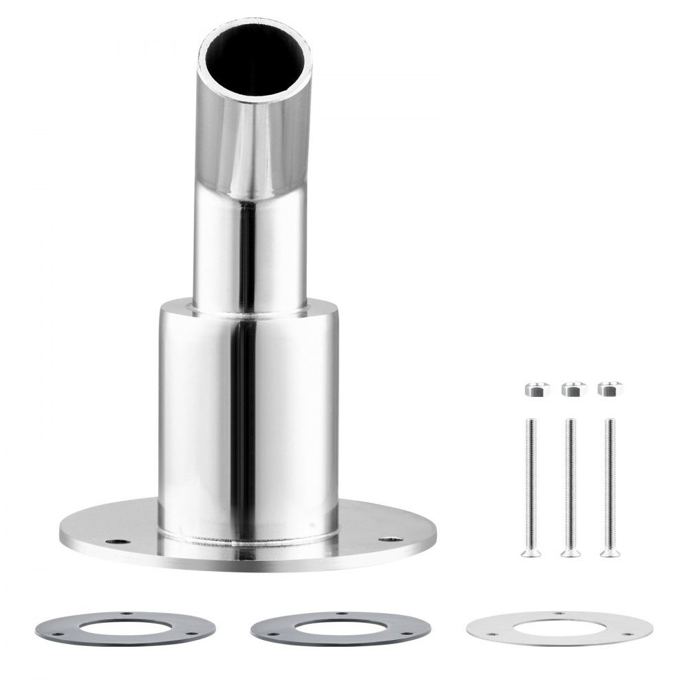 Durch Rumpf-Auspuffhautanschluss, 24-mm-Auspuffblende für Dieselheizung, Zusatzheizung mit Schrauben, Muttern und Dichtung, Rumpf-Auspuffrohrstutzen-Ersatz, Edelstahl 316, Silber