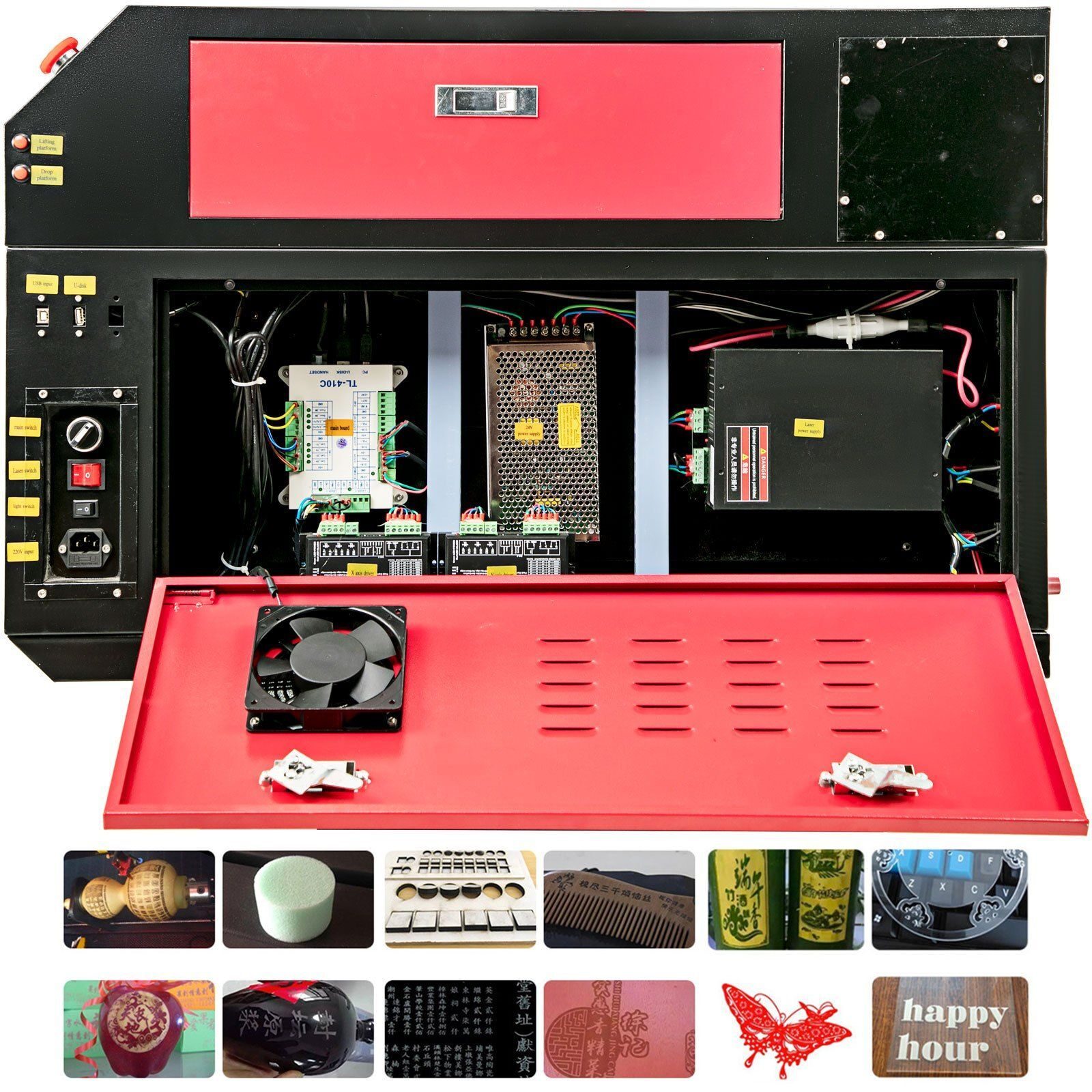Industriële commerciële graveermachine USB CO2 lasergravure snijden graveermachine