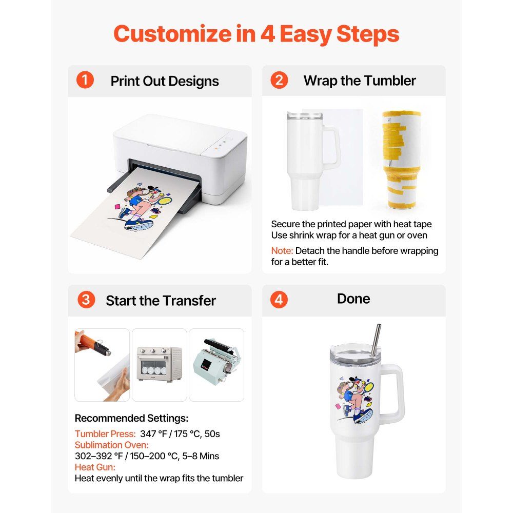 Sublimation Mugs 8pcs (1183ml), Stainless Steel Sublimation Mugs with Lid & Straw & Handle, Double Wall Insulated Sublimation Blanks for Custom DIY Design Gifts