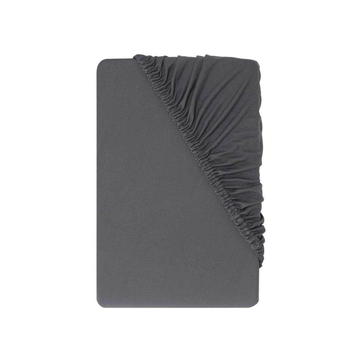 LIVARNO® Jersey-Spannbettlaken-Set, 2 Stück, 140-160 x 200 cm (Dunkelgrau)
