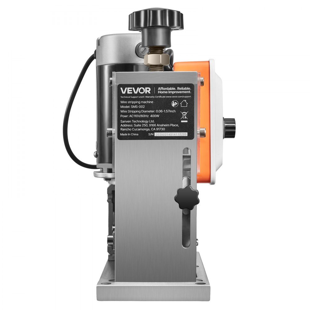 Machine à dénuder les fils électriques 1,5-40 mm 400 W Dénudeur de câble motorisé 9,84 IPS (15 m/min) Éplucheur de fil avec lames, rouleaux en forme de V, ventilateur de refroidissement, machine à éplucher les câbles