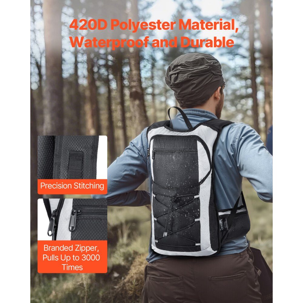 Hydration Backpack 15L Insulated Backpacks with 3L TPU Water Bladder Running Backpack Hiking Backpacks for Cycling Running Trip Black Hydro Water Daypack for Men Women