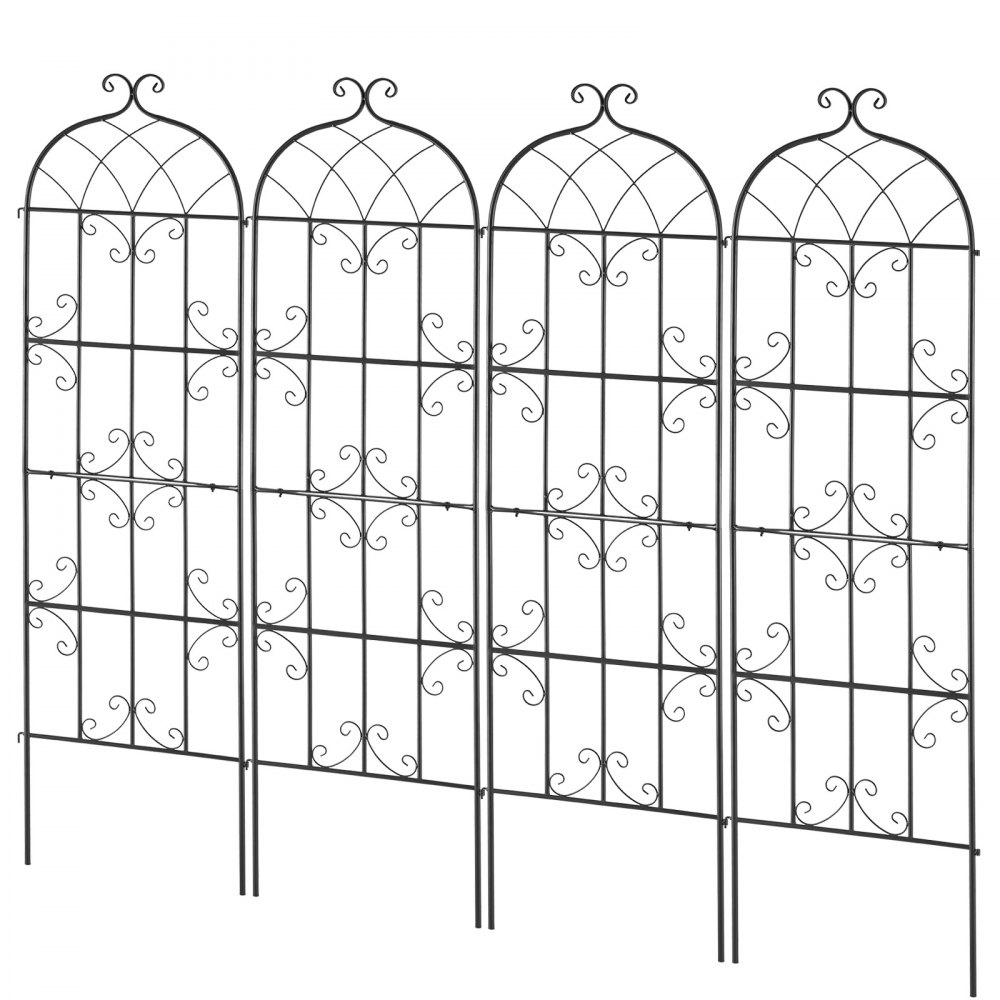 Rankgitter für Kletterpflanzen, 51 x 180 cm, 4er-Set, rostfreies Metallgitter für Gartenblumen, Rankgitter für Rosen, Rankhilfe, Gurkenstütze, dekoratives Clematis-Rankgitter für Innenhöfe und Rasenflächen