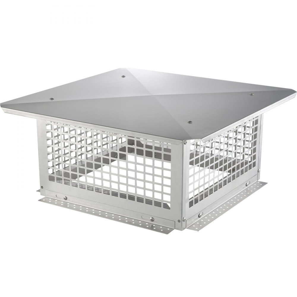 Couvercle de cheminée en acier inoxydable 304, 582x582x245mm, couvercle de cheminée, protection contre les oiseaux, hotte de cheminée, 2 méthodes d'installation, la cheminée est compatible avec différents types de cheminée