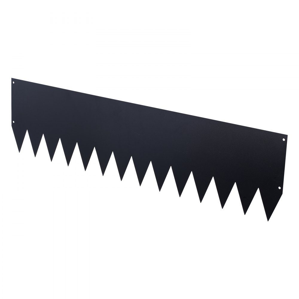 Rasenkanten 6er Pack, 1016x254 mm, Beeteinfassung aus verzinktem Stahl, inkl. 8 Befestigungsklammern, Beeteinfassung, Rasenbleche, Mähkante Metallpalisade für Beete und Gartenwege, schwarz