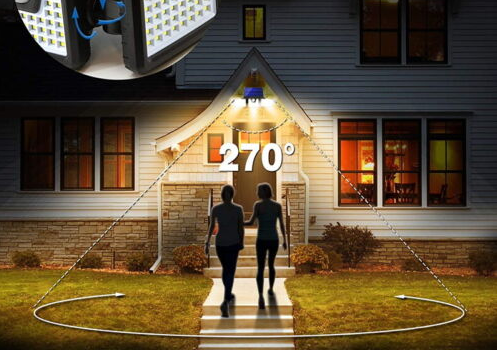 LED-Solarleuchte, Fluter mit Bewegungsmelder, Solarlampe, Gartenstrahler für den Außenbereich