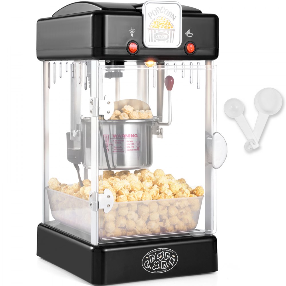 Popcorn Machine Popcorn Machine Popcorn Maker, 300W Popcorn Machine 2.5oz Kettle Makes 4Qt Per Load, Popcorn Machine with PP Door, Includes 2 Scoops and Tray, Cinema Style Black Popcorn Machine Popcorn Machine Popcorn Maker, 300W Popcorn Machine 2.5oz Kettle Makes 4Qt Per Load, Popcorn Machine with PP Door, Includes 2 Scoops and Tray, Cinema Style Black