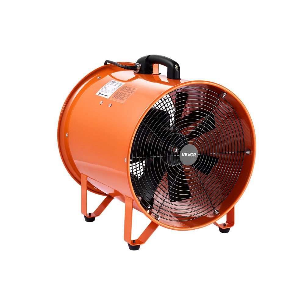 Bauventilator 592 W AC-Motor Bauventilator 2850 U/min Bauventilator Gebläse 5175 CFM (8792 m3/h) Axialventilator 5 m Schlauch Axialventilator 79 dB Geräuschpegel Industrieventilator IP44