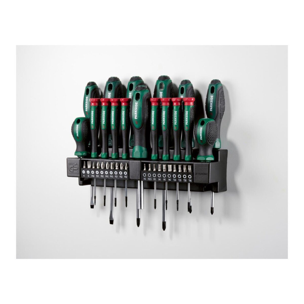 PARKSIDE® Bit- und Schraubendreher-Set mit Wandhalterung, 37-teilig