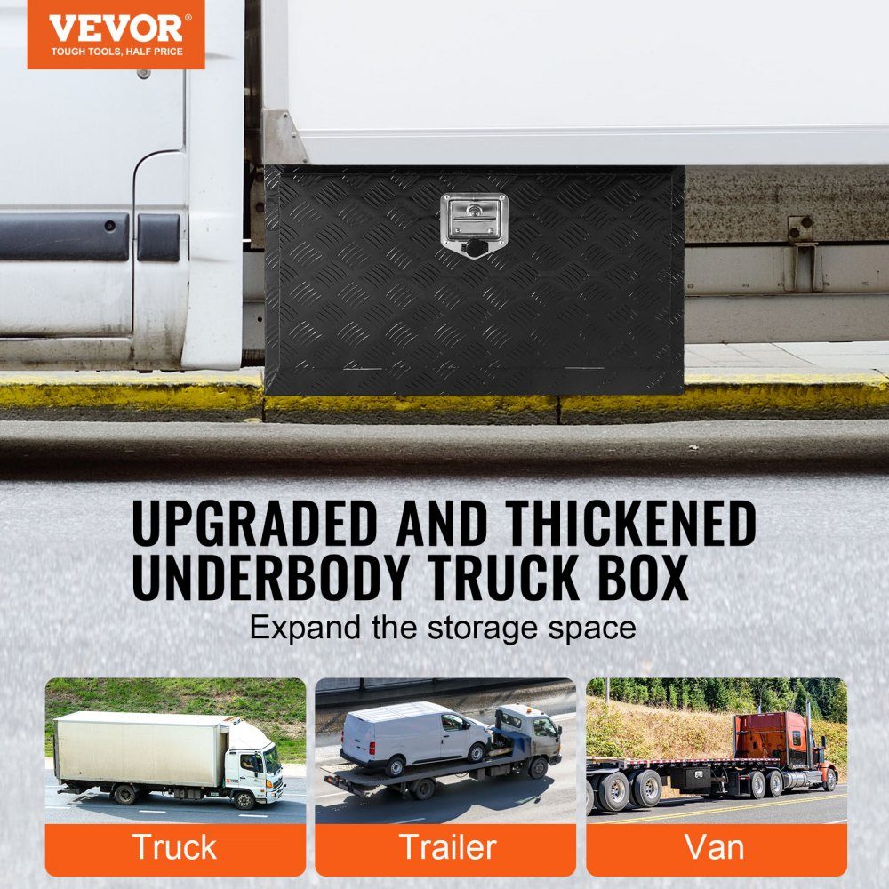 Truck Box Tool Box Underbody Trailer Box Tool Box 914x432x457mm Pickup Storage Box Aluminum Alloy 40kg Tool Box Lockable Storage Box