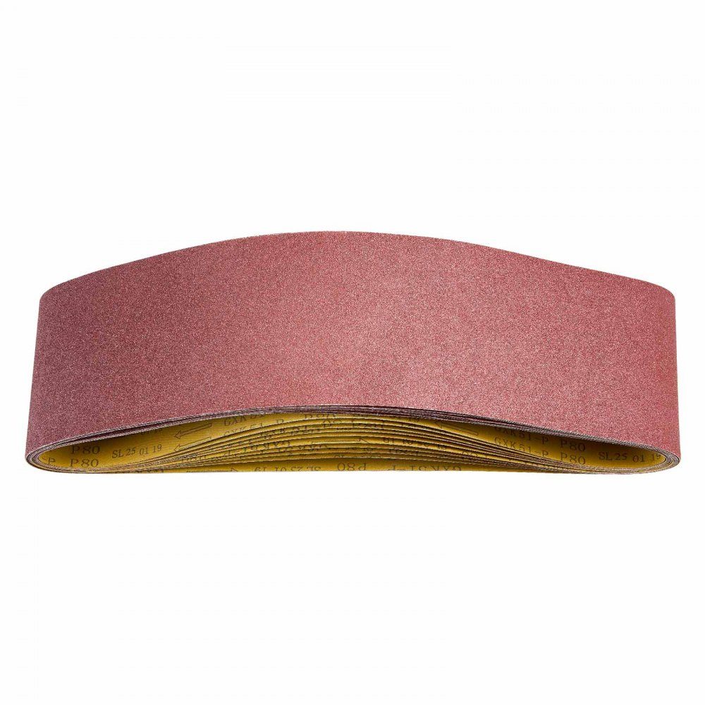 Sanding Belts 152x1219mm Sandpaper Belt Sander Pack of 10 80 Grit Aluminum Oxide Cloth Sanding Belt for Woodworking Steel Aluminum Non-Ferrous Metals