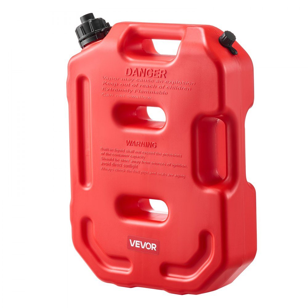 Fuel Can 10L Petrol Can with Spout and Lockable Holder Maximum Flow Rate 15L/min Liquid Container for Most Cars Motorcycles ATVs and UTVs Red