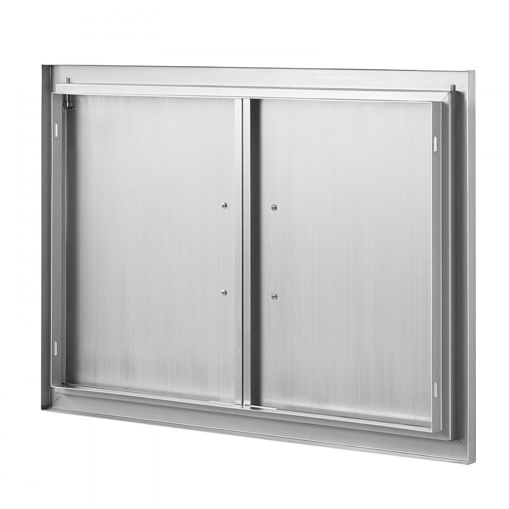 Grill Access Door 774x533mm Double Outdoor Kitchen Door Flush Mount Stainless Steel Door Vertical Wall Door with Handles for Grill Island Grill Station Outdoor Cabinet