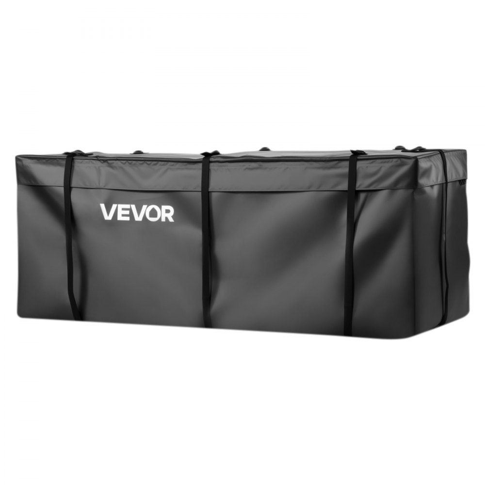 Gepäckträgertasche für Anhängerkupplung aus wasserfestem 840D PVC (0,566 m³), ​​Gepäcktasche zur Aufbewahrung auf der Ladefläche von LKWs mit verstärkten Gurten für PKW, SUV, Transporter, schwarz