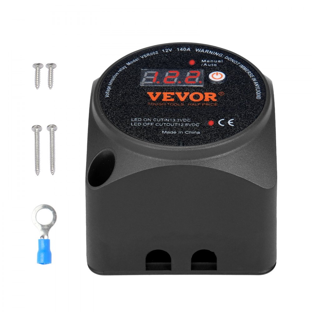 Spanningsgestuurd scheidingsrelais 12V 140A Handmatige automatische modus Spanningsgevoelig VSR-relais met LCD-scherm voor ATV UTV RV SUV Vrachtwagen Boot Jacht Spanningsgestuurd scheidingsrelais 12V 140A Handmatige automatische modus Spanningsgevoelig VSR-relais met LCD-scherm voor ATV UTV RV SUV Vrachtwagen Boot Jacht