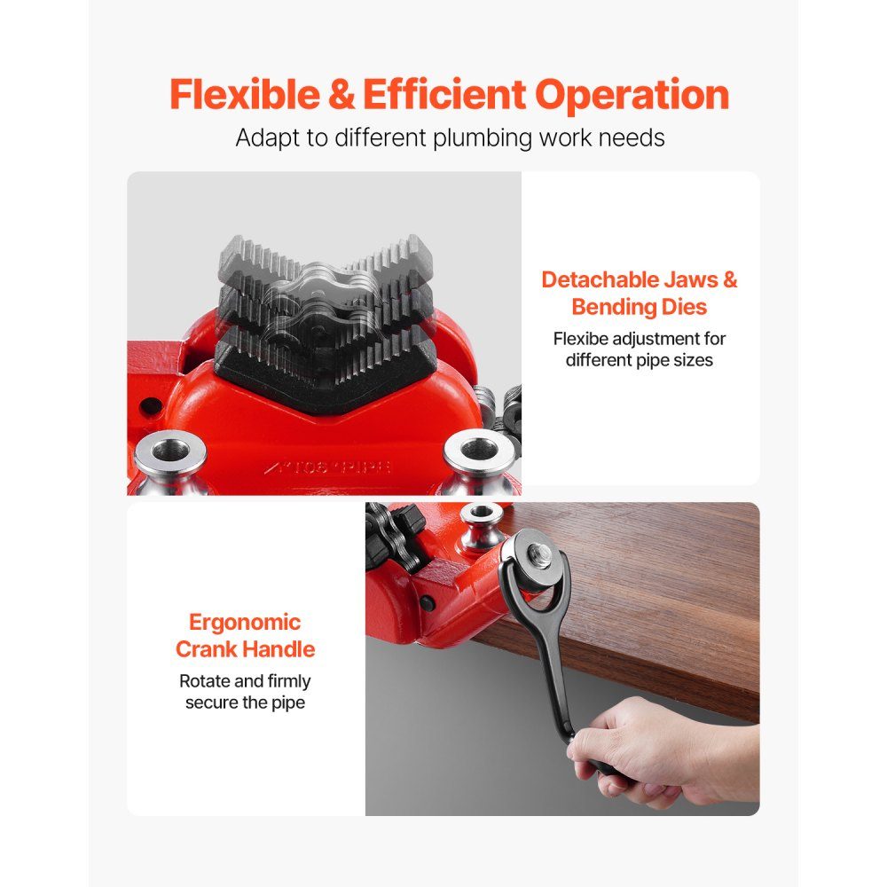 Kettingpijpschroef, 6,35-152,4 mm pijpcapaciteit, 710 mm zware ketting en gietijzeren basis, industriële kwaliteit pijpklemming voor loodgieterswerk, autoreparatie, metaalbewerking