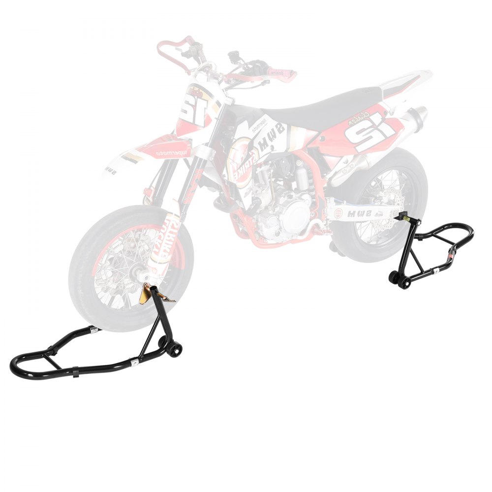Motorrad-Ständer-Lift vorne und hinten, 50 kg schwerer Vorderrad-Doppelgabelständer, Hinterrad-U+L-Gabelschwingen-Spulenständer, Motorrad-Wagenheber für die meisten Motorräder Motorrad-Ständer-Lift vorne und hinten, 50 kg schwerer Vorderrad-Doppelgabelständer, Hinterrad-U+L-Gabelschwingen-Spulenständer, Motorrad-Wagenheber für die meisten Motorräder