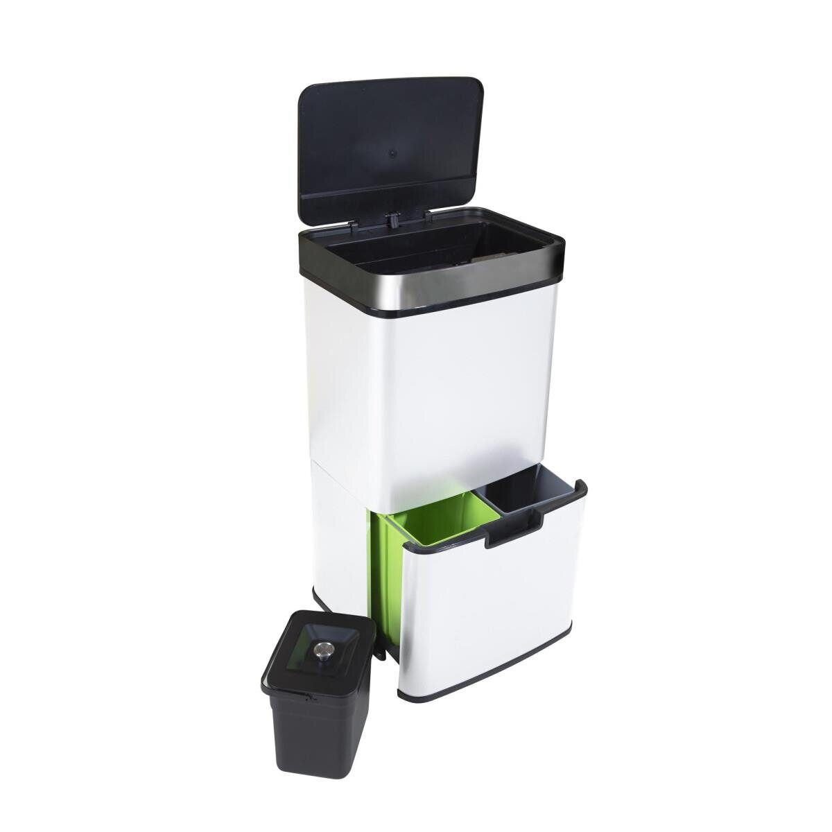 Ribelli Poubelle Sensor 72 L, 4 compartiments, blanc autre