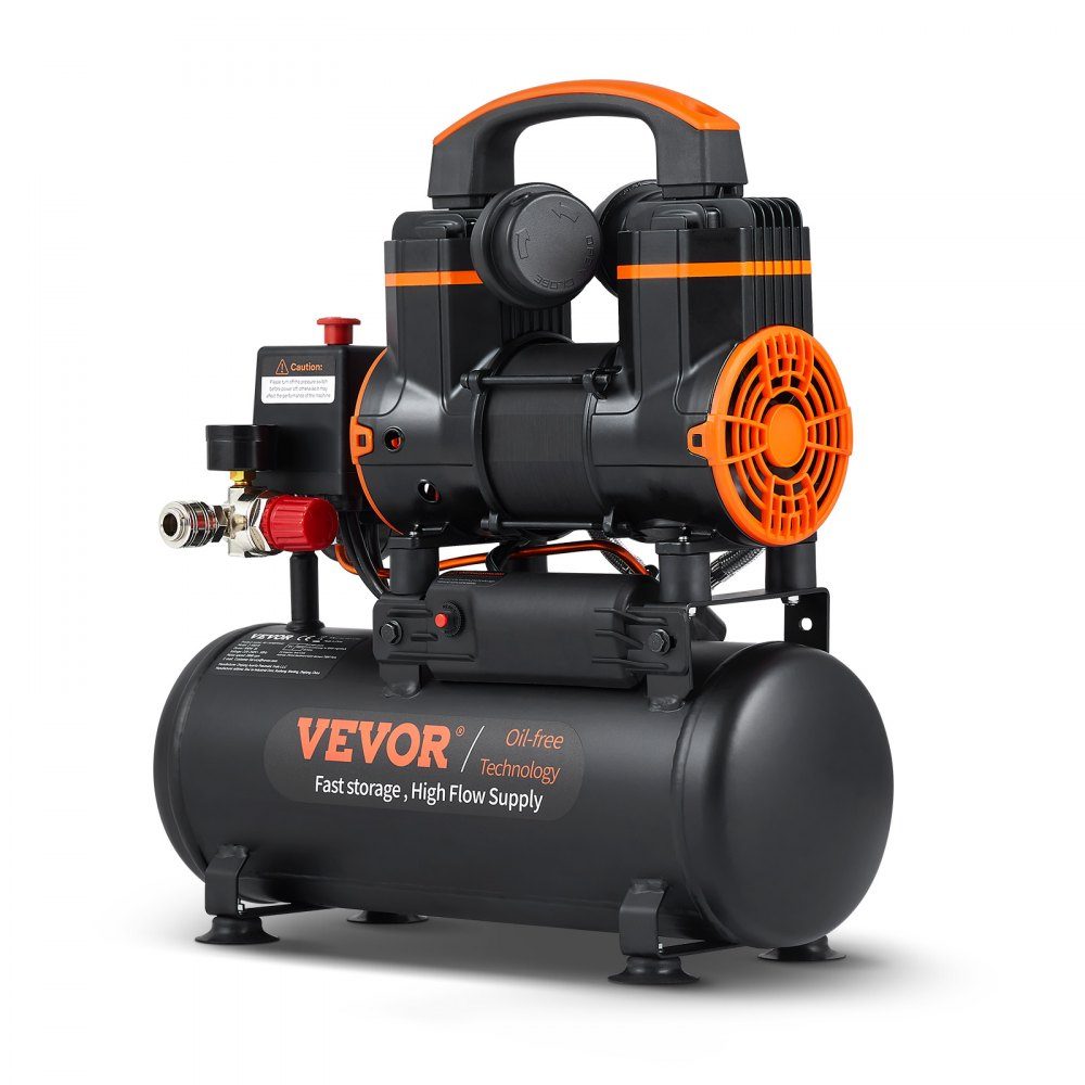 2,1-Gallonen-Luftkompressor, 1,2 PS, 2,2 CFM bei 90 PSI, ölfreier Luftkompressortank und max. 116 PSI Druck, 70 dB extrem leiser Kompressor für Autoreparatur, Reifendruck, Sprühlackierung, Nageln von Holzarbeiten
