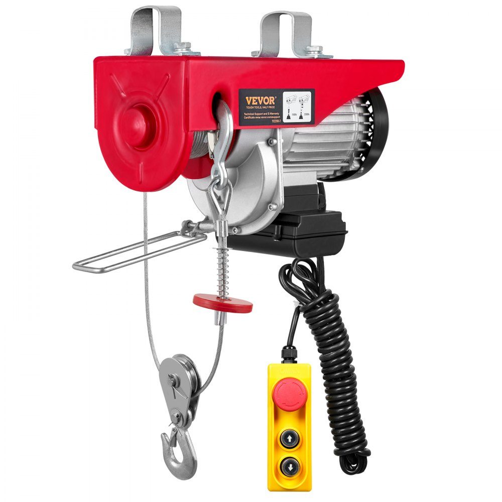230V elektrische lier, 500kg tot 1000kg hefhoogte, 12m kabel motorlier, 1600W motorrol, 10m/min hefsnelheid, takel met bedrade afstandsbediening, kabeltakel, kettingtakel