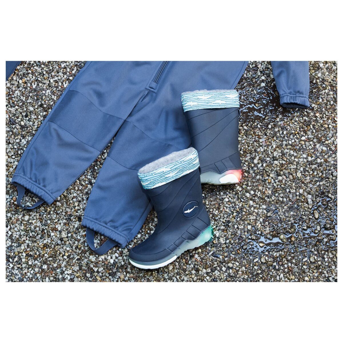 lupilu Toddler Boys Rain Boots with Cool Flashing Effect (Navy, 24/25)