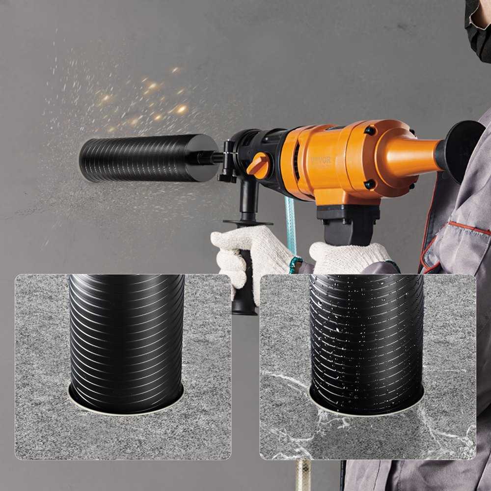 Kernboor, 101,6 mm natte/droge diamantkernboor voor bakstenen en blokken, betonkernboor met geleideboor en zaagblad, 241,3 mm boordiepte, 5/8"-11 binnendraad, laserlassen Kernboor, 101,6 mm natte/droge diamantkernboor voor bakstenen en blokken, betonkernboor met geleideboor en zaagblad, 241,3 mm boordiepte, 5/8"-11 binnendraad, laserlassen