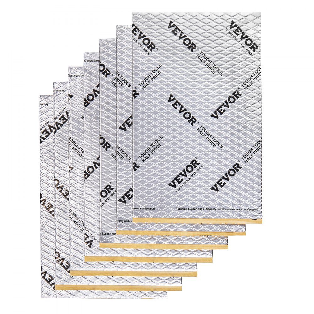 Set of 34 Car Insulation Mats 3.3m² Anti-Drumming Mat 248.9 x 398.8mm Vehicle Insulation 80mil (2mm) Thick Aluminum Foil Soundproof Mat Heat Resistant Noise Insulation Acoustic Insulation Sound Insulation