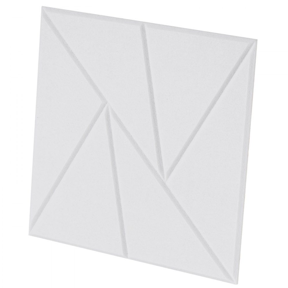 Akustikplatten mit selbstklebendem Klebeband, 300 x 300 x 10 mm, schalldichte Schaumstoffplatten, Polyesterfaser-Akustikwandpaneele für Heimstudio, Büro, Theater, Weiß, 18 Stück