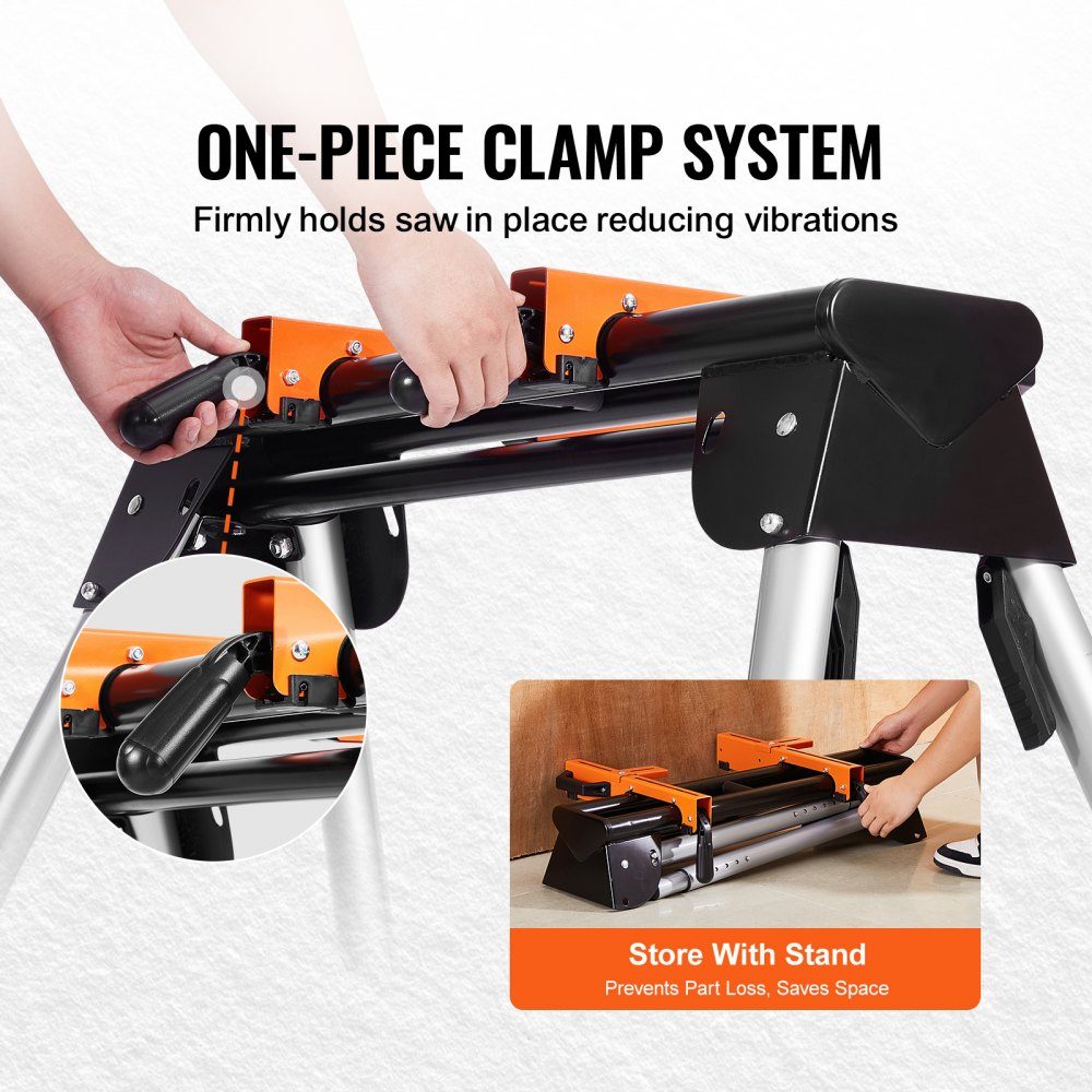 Miter Saw Stand, 150kg Load Capacity, Steel Miter Saw Stand with One-Piece Mounting Brackets, 29-33 Inch, Height Adjustable, Folding Miter Saw Stand