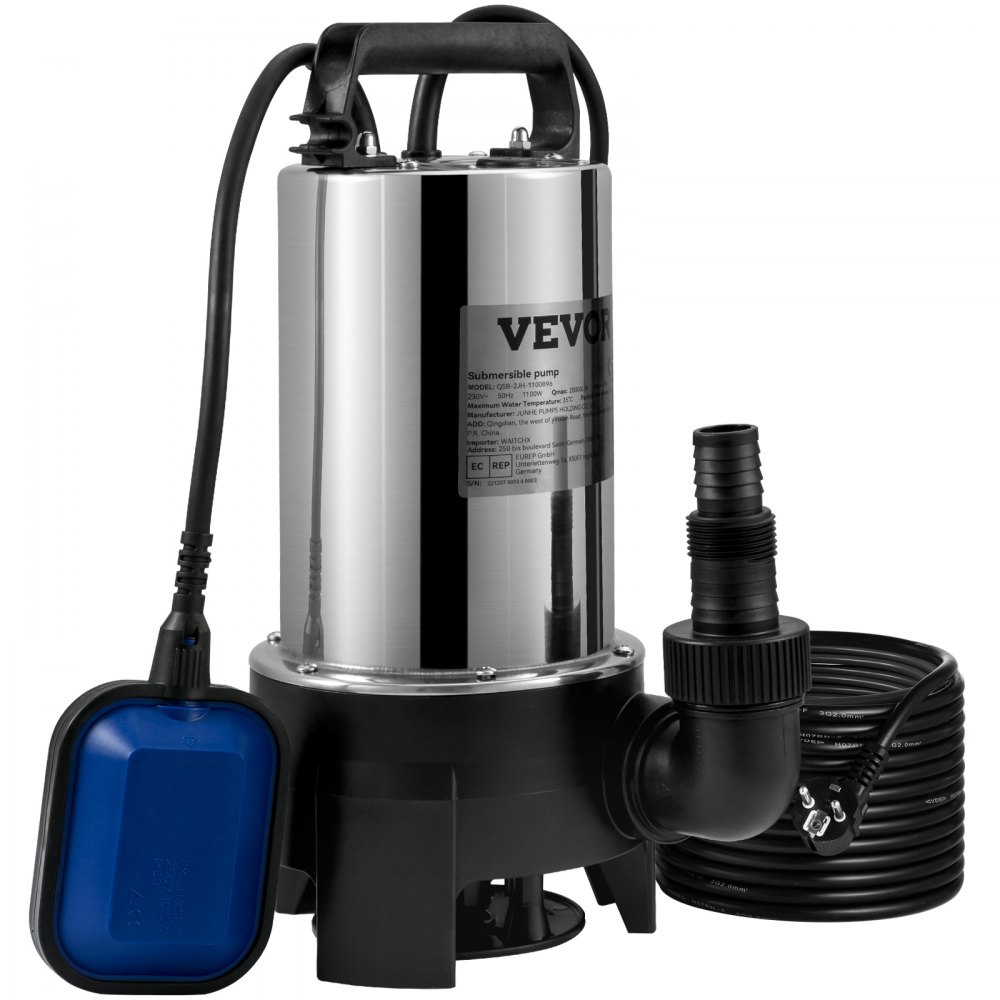 Pompa zanurzeniowa 1100 W pompa do brudnej wody 230 V pompa ogrodowa przepływ 333,3 l/min pompa zanurzeniowa do brudnej wody Wylot IPX8 można przyciąć na wymiar do pompowania wody ze stawów basenowych Pompa zanurzeniowa 1100 W pompa do brudnej wody 230 V pompa ogrodowa przepływ 333,3 l/min pompa zanurzeniowa do brudnej wody Wylot IPX8 można przyciąć na wymiar do pompowania wody ze stawów basenowych