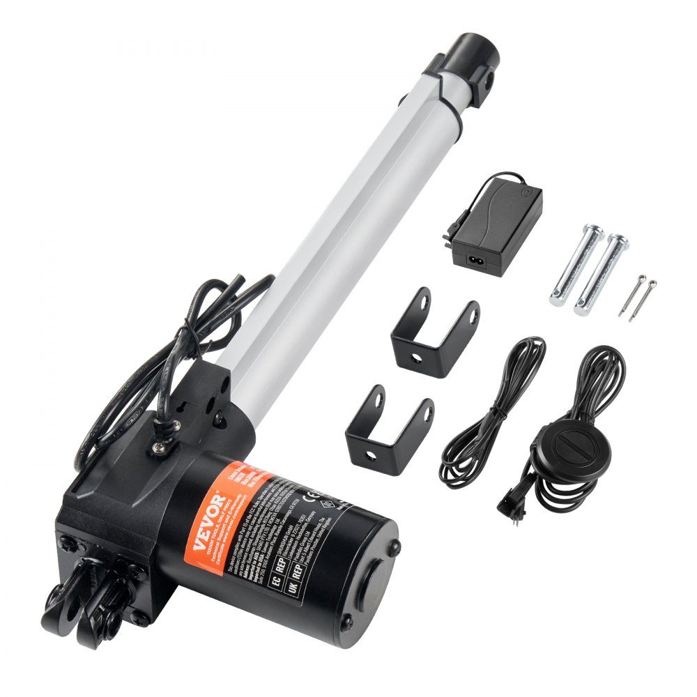 24V Linear Actuator Kit 10" 2.5cm/s 99.79kg/1000N with IP44-Schutz