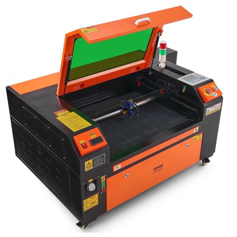 Graveur laser CO2 80 W 500 x 700 mm 500 mm/s Machine de découpe laser avec assistance pneumatique bidirectionnelle Compatible avec LightBurn, CorelDRAW, AutoCAD, Windows, Mac OS, Linux, pour bois, acrylique, tissu