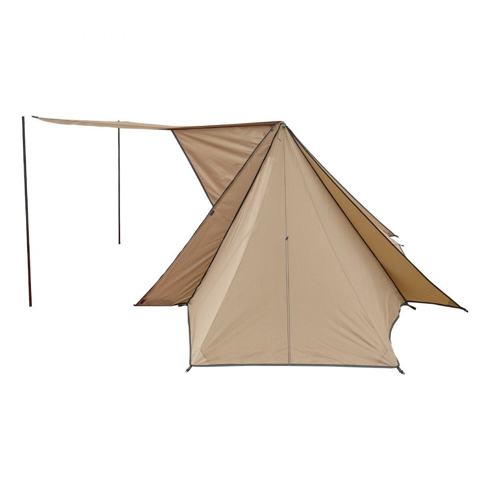 Tente de camping, tente Bushcraft légère avec ouverture de poêle et 2 poteaux de bâche, tentes d'hiver, tentes portables 4 saisons pour 2 personnes pour la randonnée, la pêche, la chasse et la randonnée