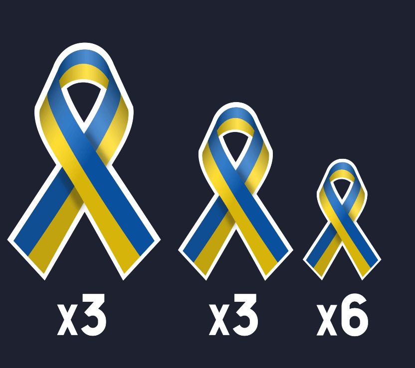 12x naklejek „Solidarność Módlcie się o Wolność Ukraina”.