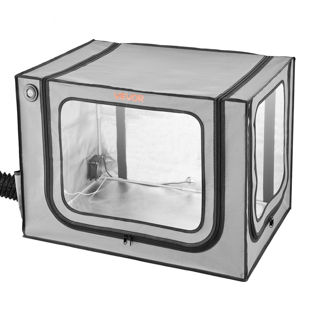 3D-Druckergehäuse, Druckerzelt (80 x 58 x 58 cm), staubdichte und wasserdichte Schutzhülle mit konstanter Temperatur, LED-Beleuchtung und Belüftung, kompatibel mit Bambu Lab A1 Combo, Grau