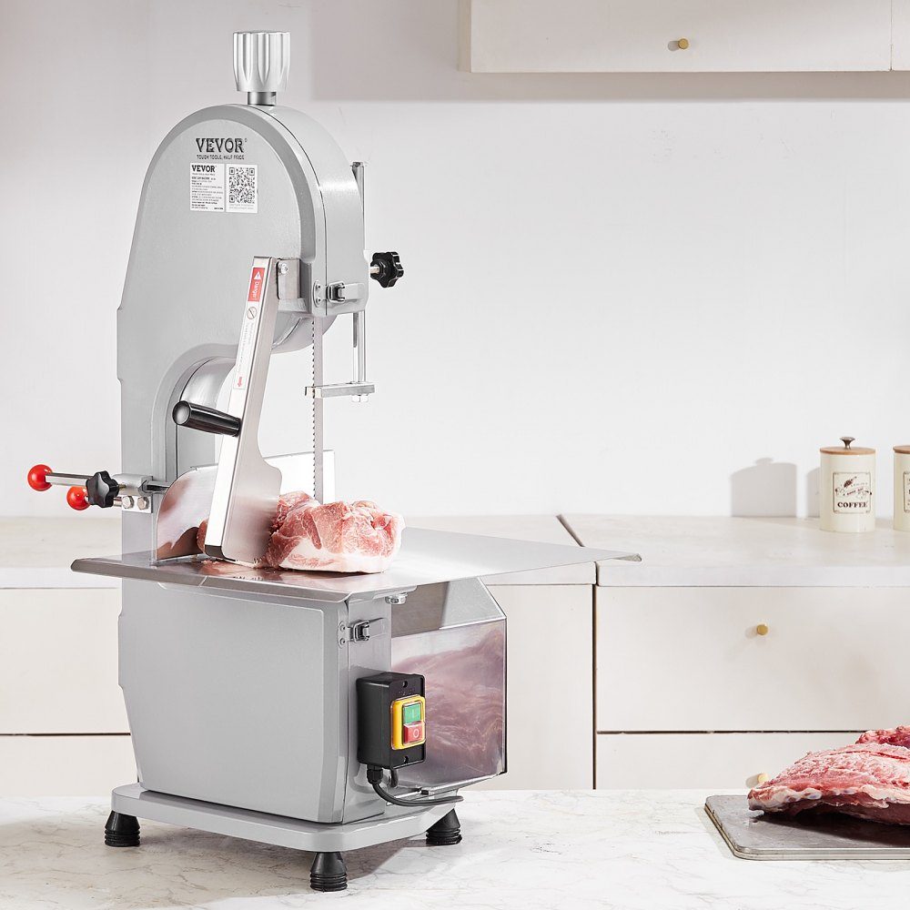 Knochensägemaschine, 1500 W 300 kg/h, elektrische Knochenschneidemaschine, 490 x 380 mm Knochenschneidemaschine, 4–200 mm Schnittstärke, Gastro-Fleischsäge, kommerzielle Knochensäge, Fleischbandsäge