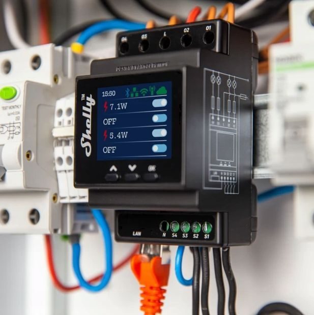 Shelly Pro 4PM V2 - 4 Channel WIFI/LAN/BL Relay with Current Measurement for DIN Rail, Machine Wall Distributor, Electrical Distribution Board, Meter Cabinet Shelly Pro 16