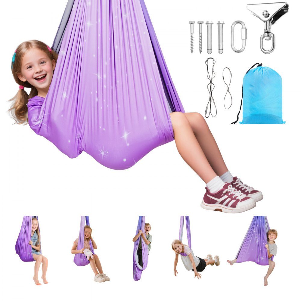 Aerial Yoga hangmatset Dubbellaags stof Aerial Yoga Swing Luchtvliegende Yoga Swing met 360° draaibare ophanging en O-sling en maximaal draagvermogen van 300 lbs Plafondschommels Roze + Blauw