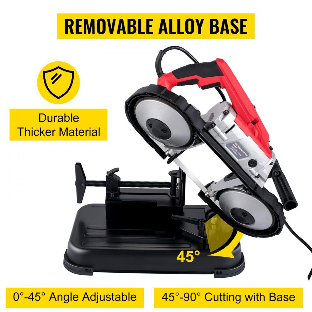 Bandsäge, 5 Zoll Schnittgröße, 1100 W, 10 A, Stahlbandsäge, Bandsäge mit 5 Zoll maximaler Schnittkapazität (ohne Sockel), 54 Zoll – 472,4 Fuß pro Minute, Geschwindigkeitsskala, Metallbandsägemaschine