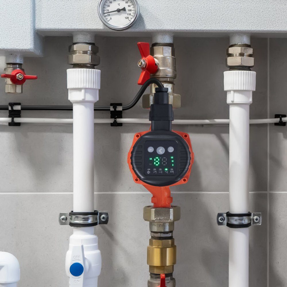 Pompa obiegowa ciepłej wody Energooszczędna, wysokowydajna pompa ciepła ECM Silnik z magnesem trwałym 220 V 60 W 67 l/min Natężenie przepływu, maks. wysokość podnoszenia 8 M, przyłącze gwintowe 1,5 cala, 5 inteligentnych trybów sterowania, niski poziom ha