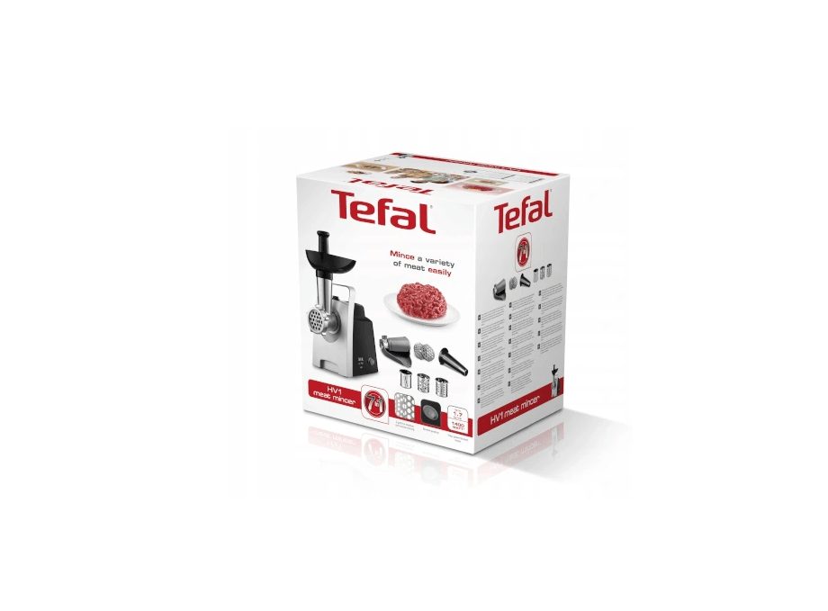 Hachoir à viande électrique Tefal avec trois râpes et trois tamis dans un ensemble, 1400 W