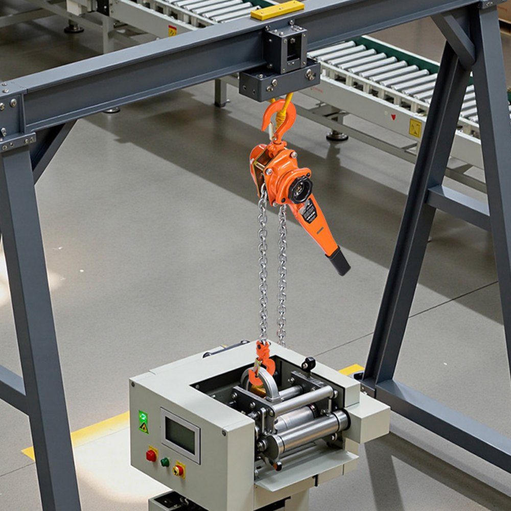 Lever Hoist 1.5T Capacity Hand Chain Hoist 6m Stroke G80 Alloy Steel Chain with Double Pawl Mechanical Brake 360° Swivel Hooks for Warehouse Construction Garage