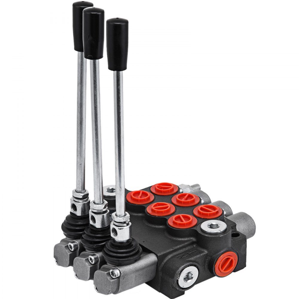 3 Bank Hydraulic Valve Hand Lever Valve, 11GPM Hydraulic Directional Control Valve Adjustable, 6.62kg Hydraulic Valve Hand Lever Valve Hydraulic Control Device for Agricultural Construction Machinery