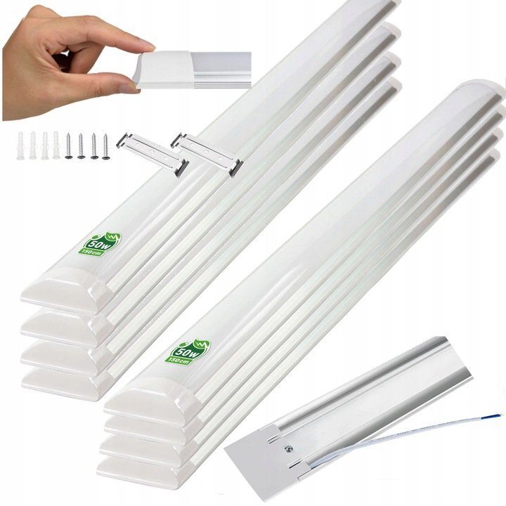 8x Panel LED Lampa przemysłowa Lampa warsztatowa Lampa pokojowa 1500mm 50W