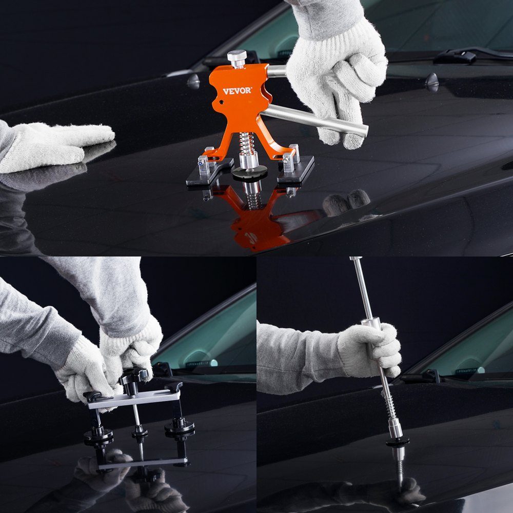69pcs Dent Puller Slide Hammer Dent Repair Kit, Includes 20 Pull Tabs and 6 x Bridge Pull Tabs, Dent Removal Tool for Car, Washing Machine etc