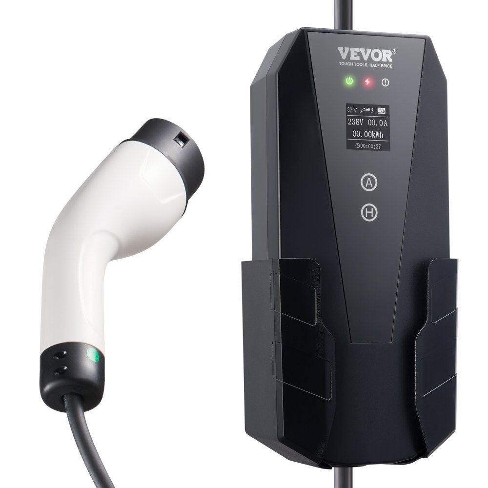 Tragbares EV-Ladegerät mit LCD-Display, 3,68-kW-Ladegerät für Elektrofahrzeuge, EV-Ladekabel Typ 2 (IEC62196), CEE 7/7-Stecker, 16 A, 1-phasige EV-Ladestation, 8,6 m Kabellänge, wasserdichte IP66-Wallbox