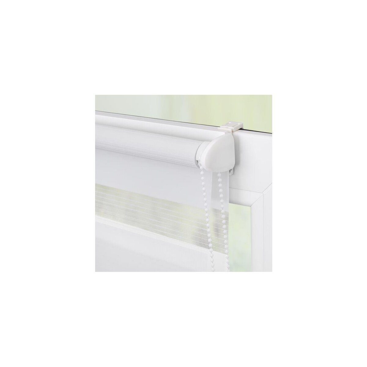 Lichtblick 2x set of duo roller blinds, Klemmfix without drilling, 80 x 200 cm, white