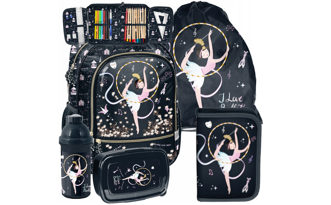 Schulranzen Rucksack Rucksack Schulranzen BALLET XXXL Starterset