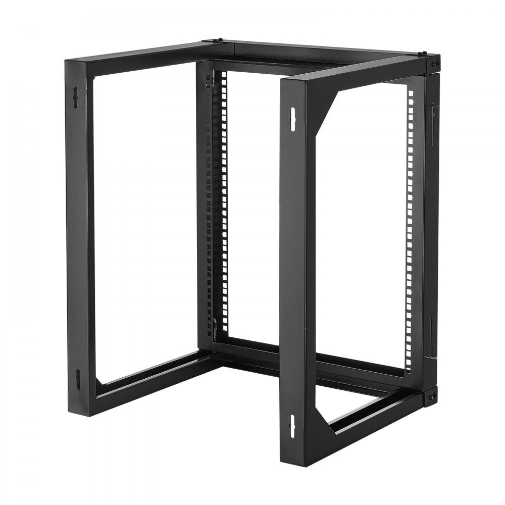 12U Wall Mount Server Rack 150 Pound Maximum Load Capacity Open Frame Network Rack und 180-Grad-Swivel Door Carbon Steel for 19" IT Network Equipment and AV Equipment Computer Server Black