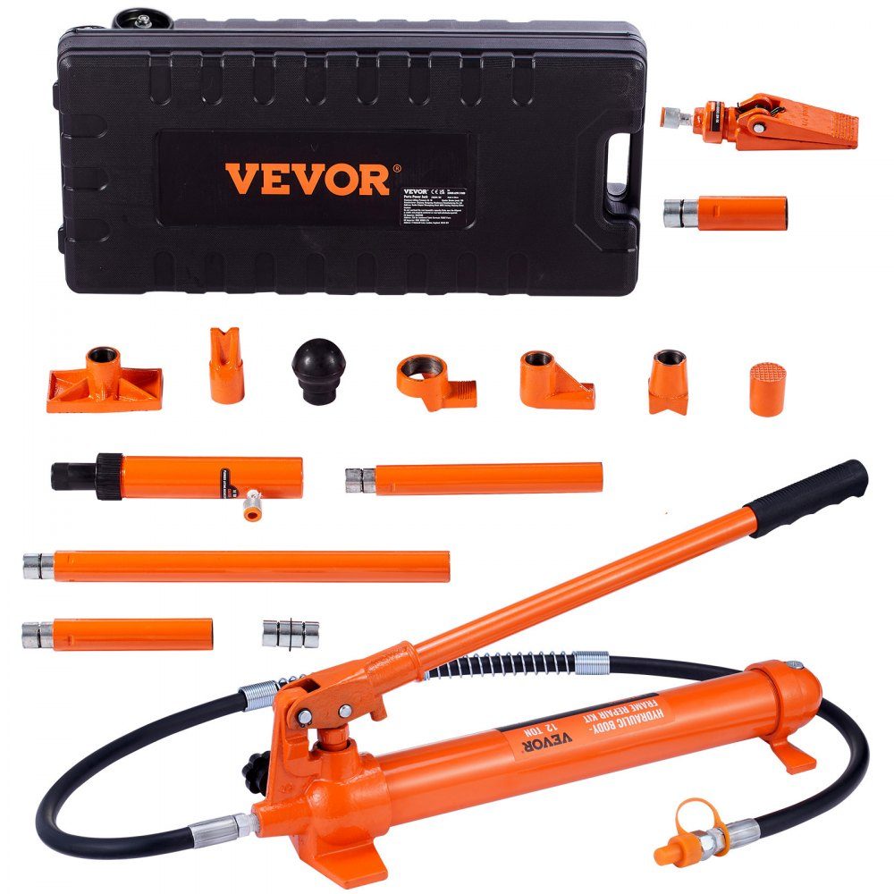 Hydraulic Jack Air Pump 12T Air Hydraulic Jack 135mm Stroke Red Includes 100/195/300/500mm Extension Rod Electrostatic Powder Spraying Car Repair Shop